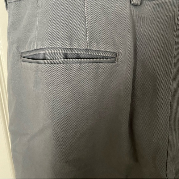 CHARLES TYRWHITT MENS NON-IRON CLASSIC FIT COTTON GRAY KHAKI PANTS - SIZE 36x32 - Picture 5 of 10